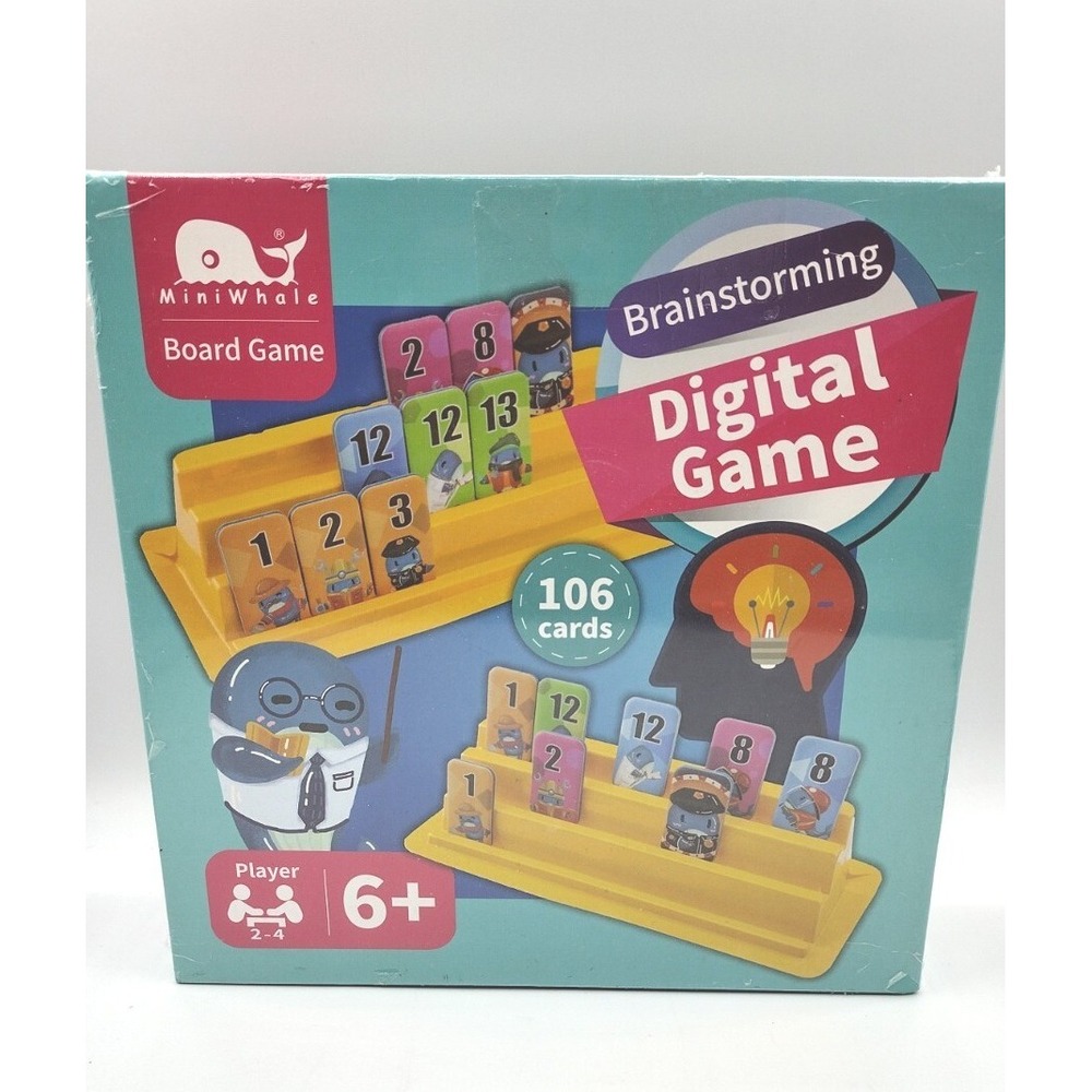Miniwhale Brainstorming Digital Travel Board Game Rummy Style 106 Cards NEW